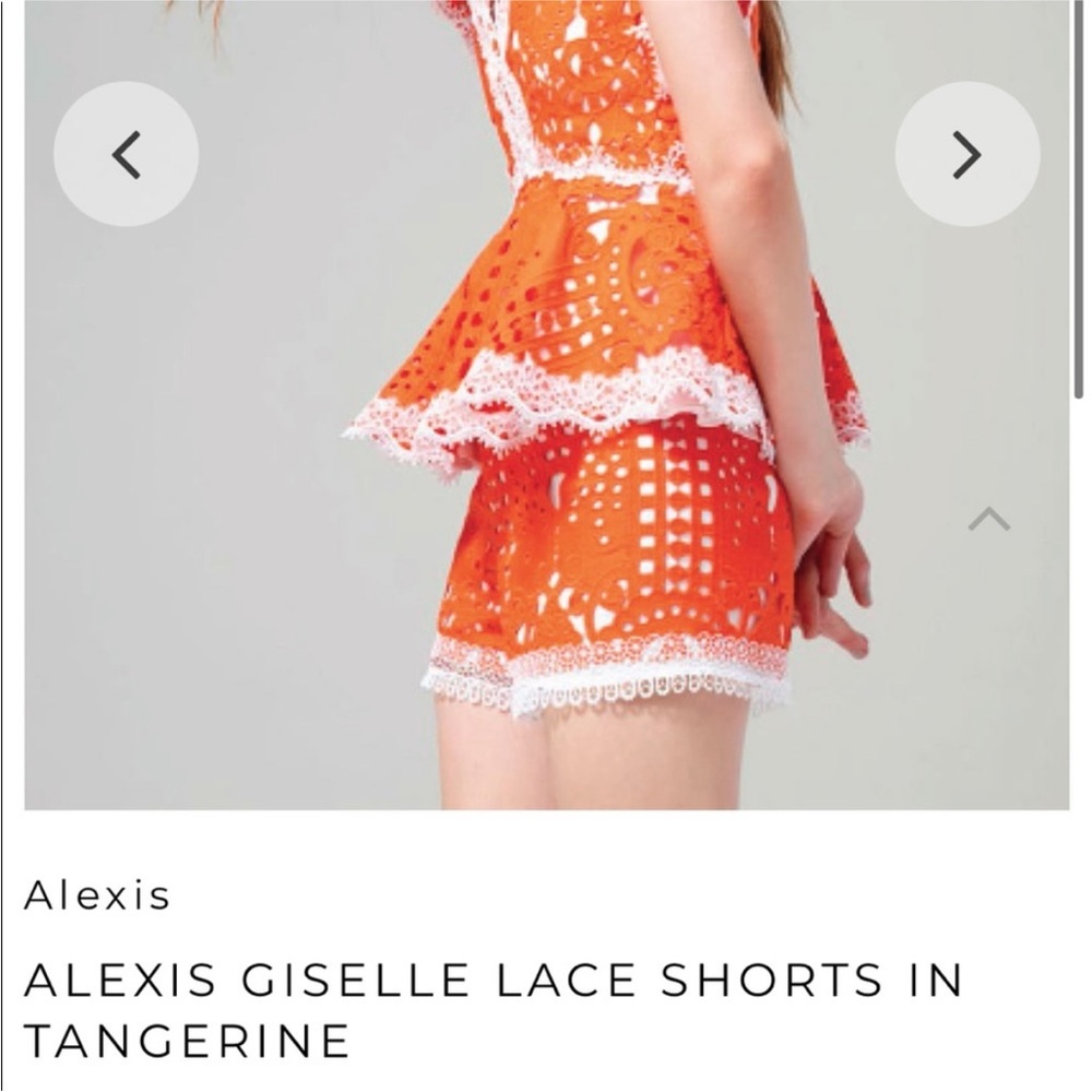 Alexis Tangerine lace shorts.